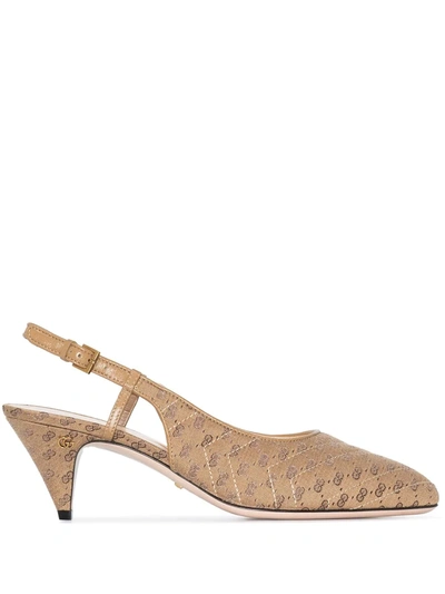 Gucci Women's Sling Back With Mini Double G In Neutrals