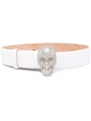 PHILIPP PLEIN SKULL-STUDDED LEATHER BELT