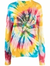 Philipp Plein Tie-dye Print Cotton-blend Sweatshirt In Yellow