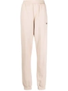 Philipp Plein High-waisted Cotton Track Pants In Neutrals
