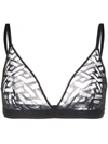 Versace Greca Signature Tulle Bralette In Black