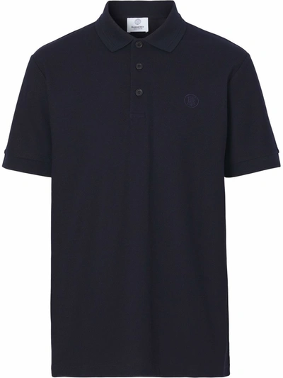 Burberry Monogram-motif Polo Shirt In 蓝色