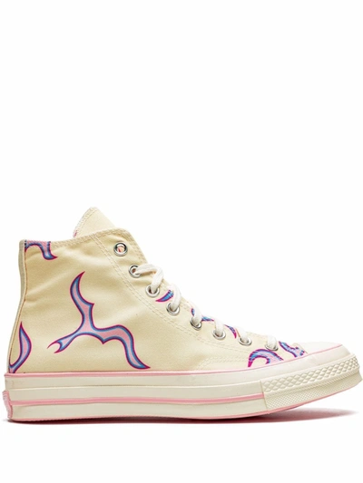 Converse X Golf Le Fleur Chuck 70 Hi "pink Flames" Sneakers In Neutrals