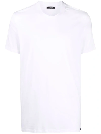 Tom Ford Short-sleeved Round-neck T-shirt In White