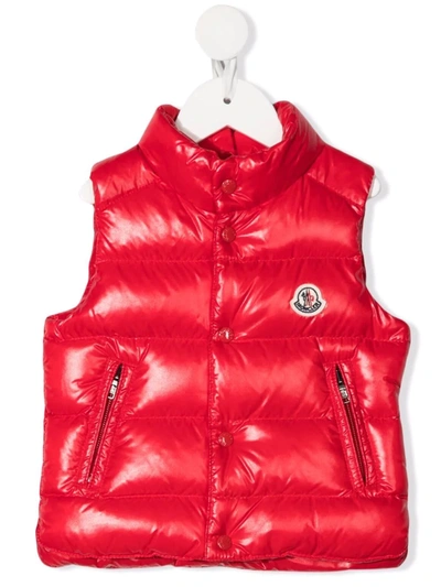 Moncler Babies' 标贴填充马甲 In Red