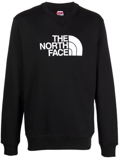 The North Face Black Cotton Sweatshirt In Black/white