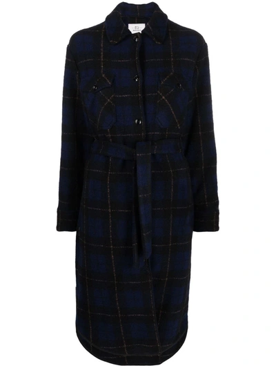 Woolrich Tartan-check Coat In Blue