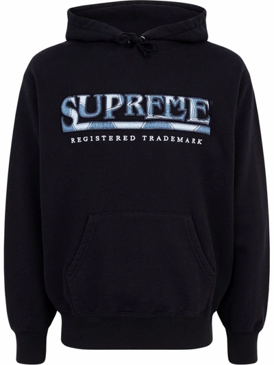 Supreme Logo-embroidered Hoodie In Black