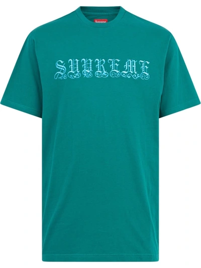 Supreme Old English Short-sleeve T-shirt In Green