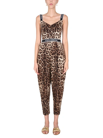 Dolce & Gabbana Charmeuse Suit In Animalier