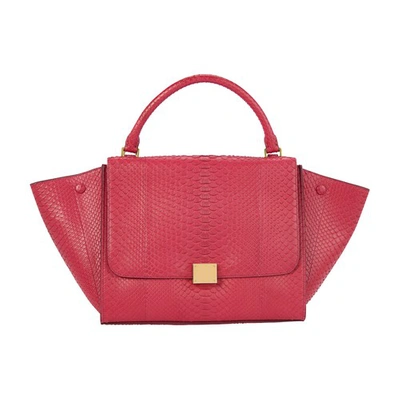 Celine Medium Trapeze Handbag In Calfskin In Fuschia