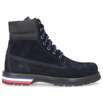 Moncler Ankle Boot Vancouver Suede Graphite In Blue