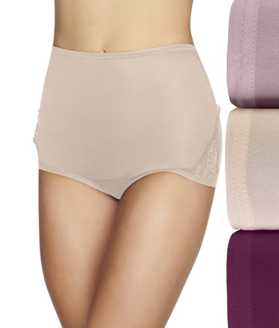 Vanity Fair Women's 3-pk. Lace Nouveau Brief Underwear 13011 In Love Spell Assorted