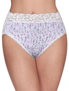 Vanity Fair Flattering Lace Hi-cut Brief In Floral Notes Print