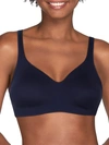 Vanity Fair Women's Beauty Back Wirefree Extended Side And Back Smoother Bra In Ghost Navy