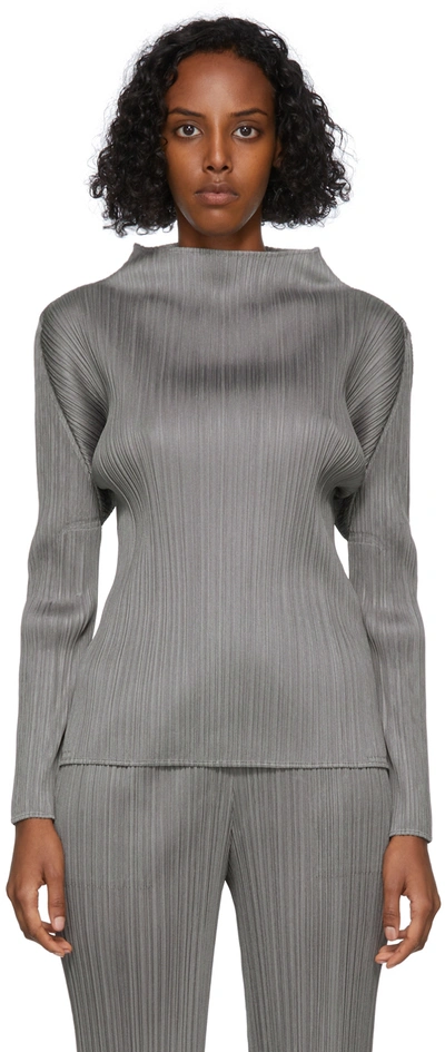 Issey Miyake Grey Basics Sleeveless Turtleneck