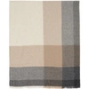 Brunello Cucinelli Wool And Cashmere Scarf With Check Motif In Beige