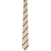 Brunello Cucinelli Beige & Burgundy Striped Tie In Cu088brown+bordeaux