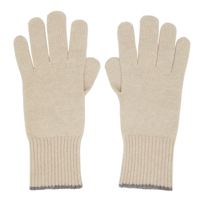 Brunello Cucinelli Beige Cashmere Gloves