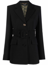 Versace Medusa Plaque Single-breasted Blazer In Black