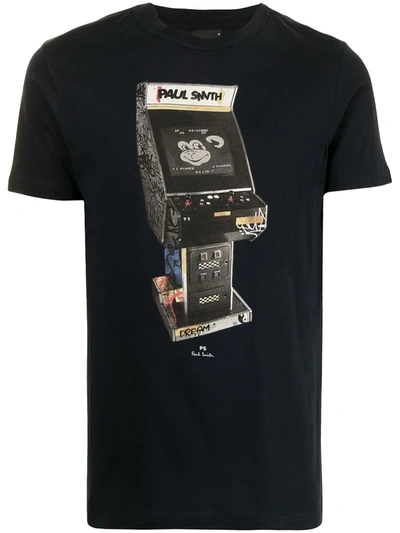 Ps By Paul Smith Arcade Graphic-print Cotton T-shirt In 79 Black