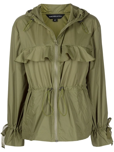 Marchesa Notte Zip-fastening Hooded Jacket In Green