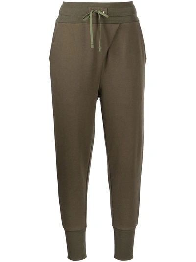 Marchesa Notte Erika Cropped-leg Track Pants In Green