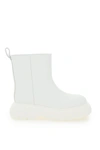 Gia Borghini Chunky Leather Ankle Boots In White (white)