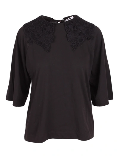 Vivetta Lace-trim Cotton Blouse In Black