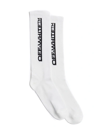 Off-white Underlined Logo Long Socks In White