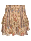 MES DEMOISELLES PRINTED PLEATED SKIRT,PW00022 MILLIMULTICOLOR