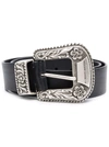Golden Goose Deluxe Brand Black Vintage Effect Washed Leather Belt In Black