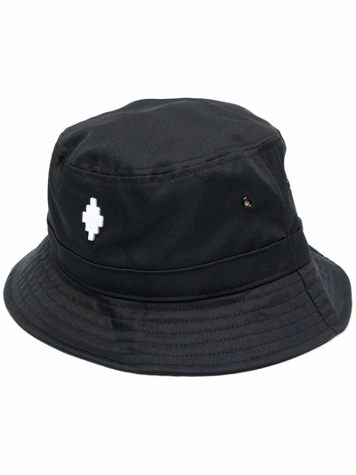 Marcelo Burlon County Of Milan Embroidered Logo Bucket Hat In Black,white