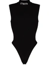Heron Preston Embroidered-slogan Sleeveless Top In 黑色