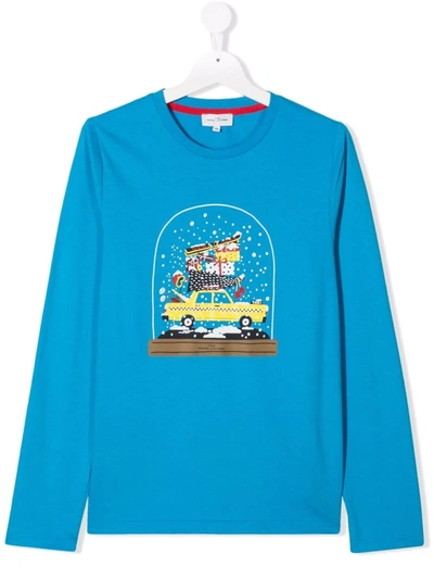 Marc Jacobs Teen Snow Globe-print Long-sleeve Top In 蓝色