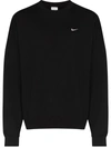 Nike Black Solo Swoosh Heavyweight Sweatshirt In Black,black