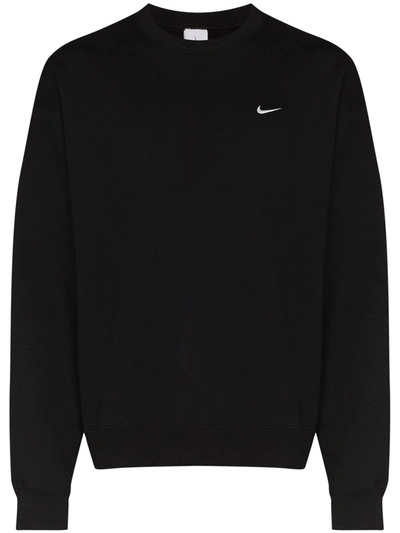 Nike Black Solo Swoosh Heavyweight Sweatshirt In Black,black