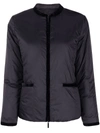 Emporio Armani Nylon Reversible Guru-collared Jacket In 黑色