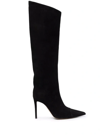 Alexandre Vauthier Pointed Toe Knee-high Boots In Black