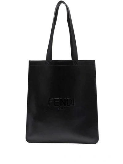 Fendi Yellow Box Nr Logo-embossed Leather Shopper Tote Bag