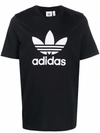 Adidas Originals Alphabet Printing Pattern Breathable Short Sleeve Black In 黑色