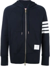 Thom Browne Navy Classic Loopback Stripe Zip-up Hoodie In Blue