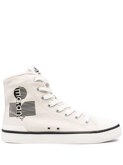 ISABEL MARANT LOGO-PRINT LACE-UP SNEAKERS