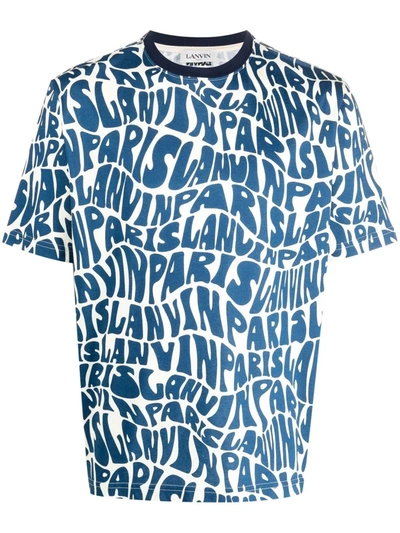 Lanvin Logo-print Short-sleeve T-shirt In Blue