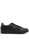 Michael Michael Kors Monogram-print Lace-up Sneakers In 黑色