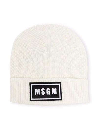 Msgm Logo Patch Beanie Hat In 中性色