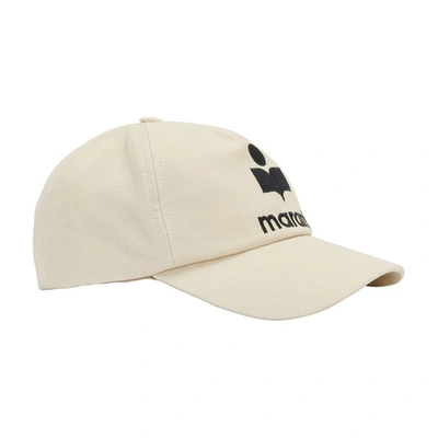 Isabel Marant Embroidered Logo Cotton Baseball Cap In Beige