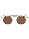 Matsuda Round-frame Gold-tone And Tortoiseshell Acetate Sunglasses In Brown