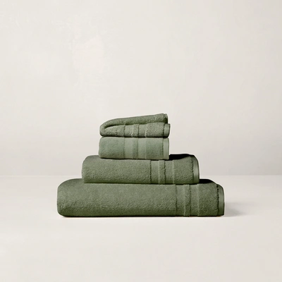 Ralph Lauren Payton Bath Towels & Mat In Solid Sage Green
