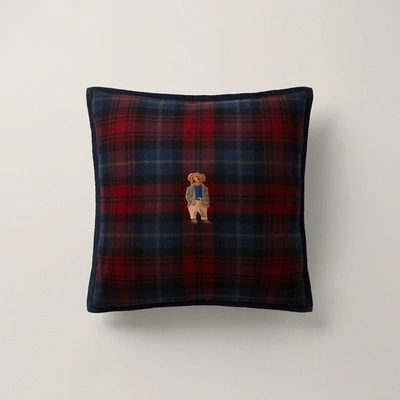 Polo Ralph Lauren Tartan Polo Bear Throw Pillow In Green